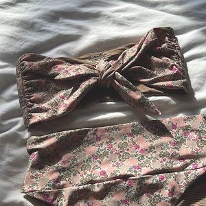 ACACIA Tie Bikini Top Floral Print